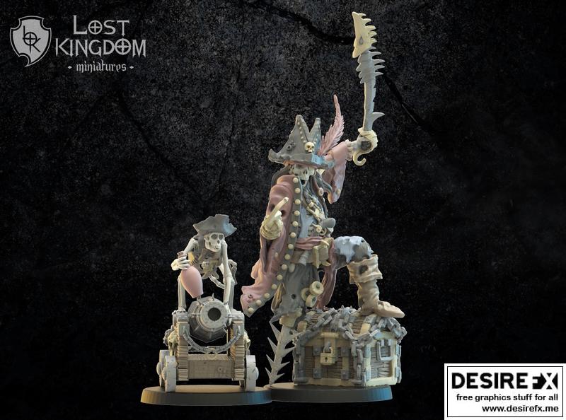 失落王国：不死海盗船长 3D打印模型|Lost Kingdom – Undead Pirate Captain – 3D Print Model