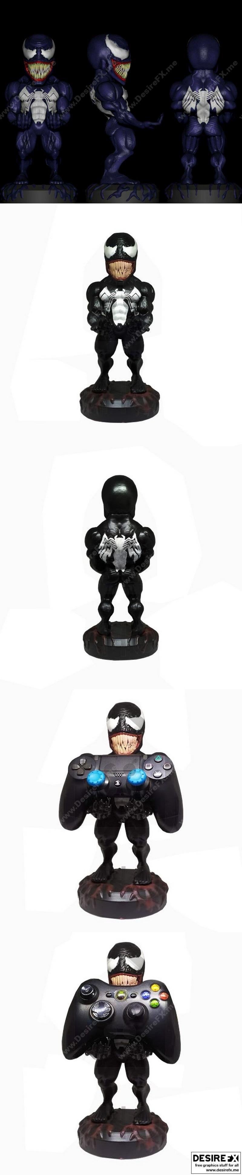 Venom手柄与手机支架 3D打印模型|Venom Joystick and Cell Phone Holder – 3D Print Model