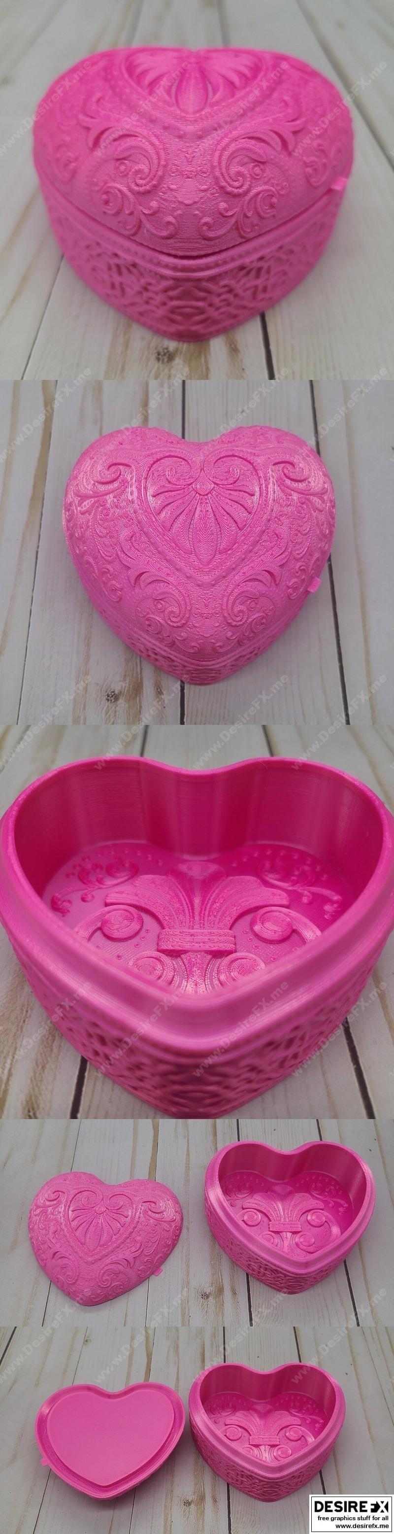 情人节心形盒 3D打印模型|Valentines Day Heart Shaped Box – 3D Print Model