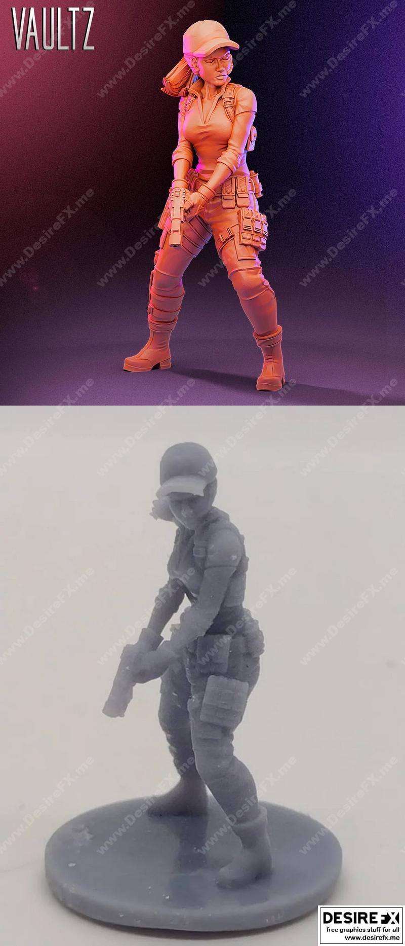 Vaultz迷你模型——生化危机 Jill 伊芙琳 3D打印版|Vaultz Miniatures – Jill Valentine from Resident Evil – 3D Print Model