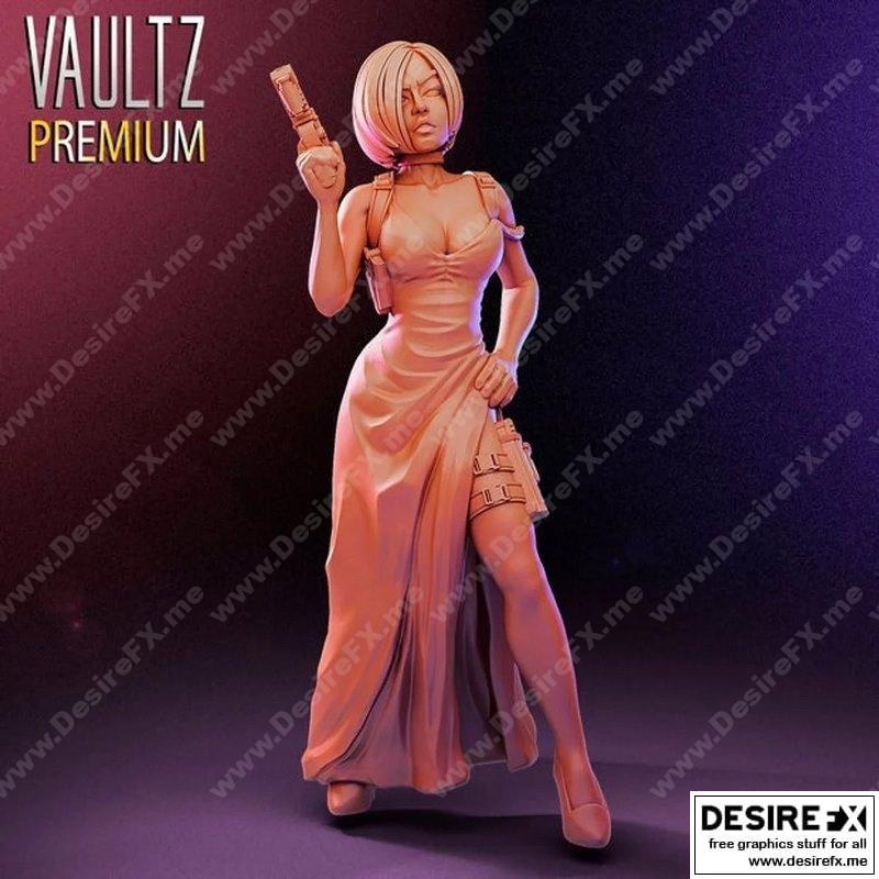 Vaultz迷你模型——生化危机阿达·汪 3D打印版|Vaultz Miniatures – Ada Wong from Resident Evil – 3D Print Model