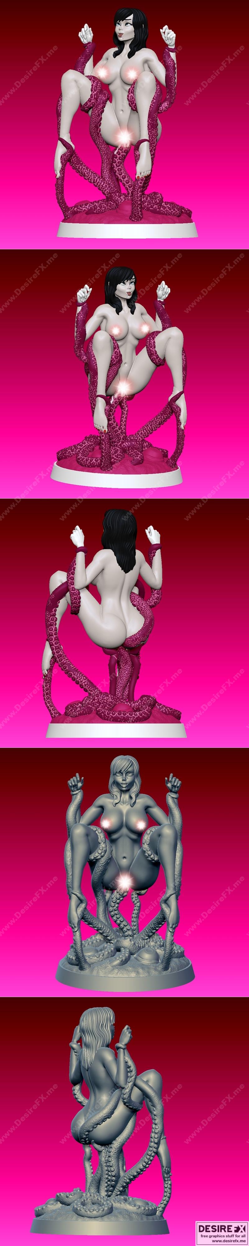 Tantacle 3D打印模型：Ahegao角色动漫造型|Tantacle Ahegao – 3D Print Model STL