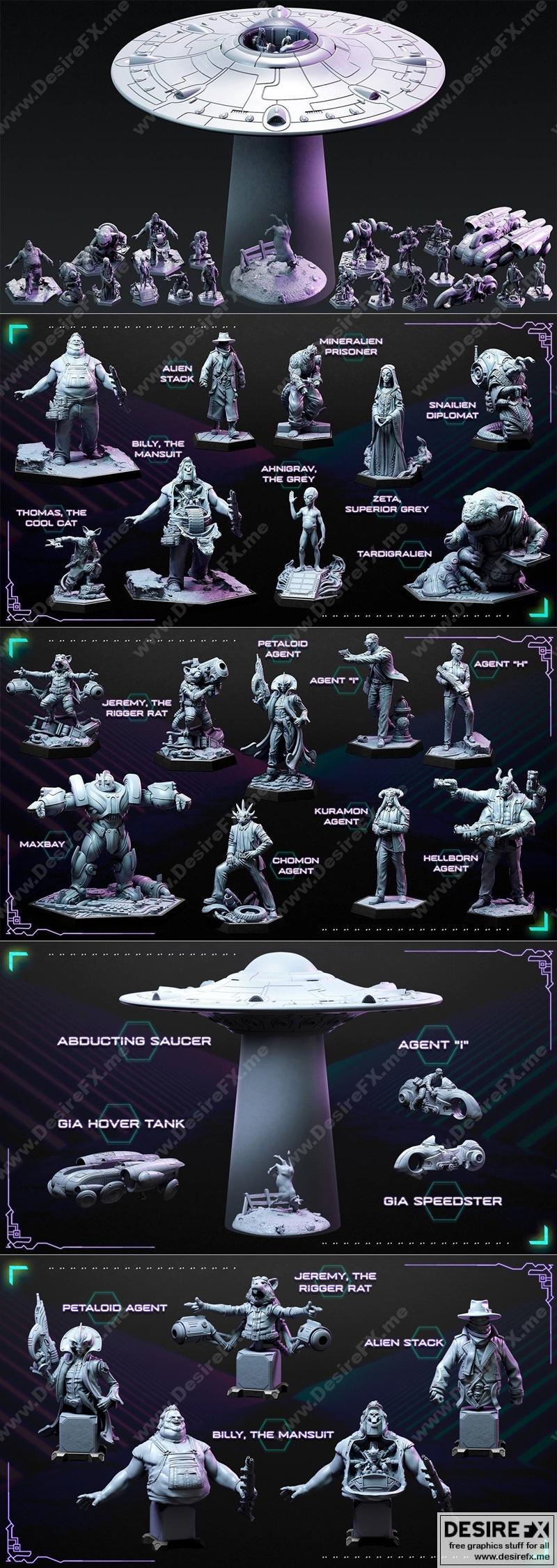 洛特工作室科幻迷你模型——银河情报局（2022年）3D打印模型|Loot Studios Sci-fi Miniatures – Galactic Intelligence Agency August 2022 – 3D Print Model STL