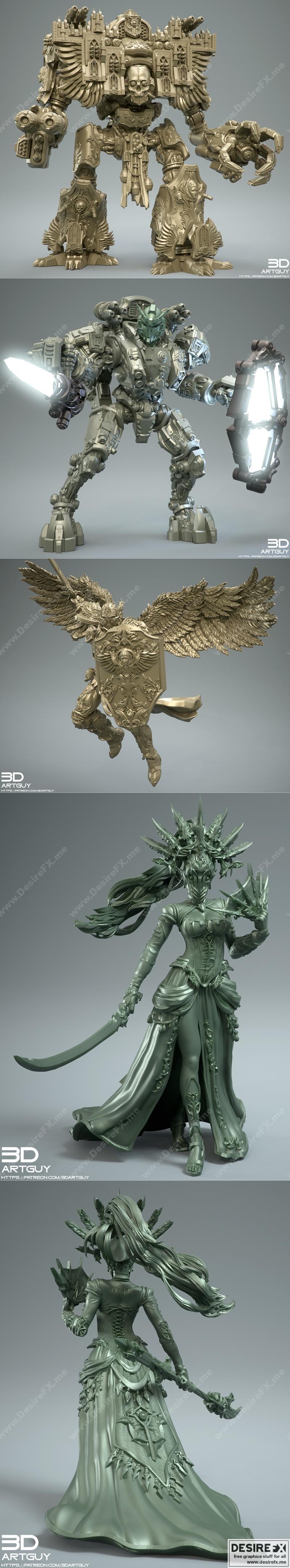 3DArtGuy 2022十月作品：动漫游戏角色3D打印模型集|3DArtGuy October 2022 – 3D Print Model STL