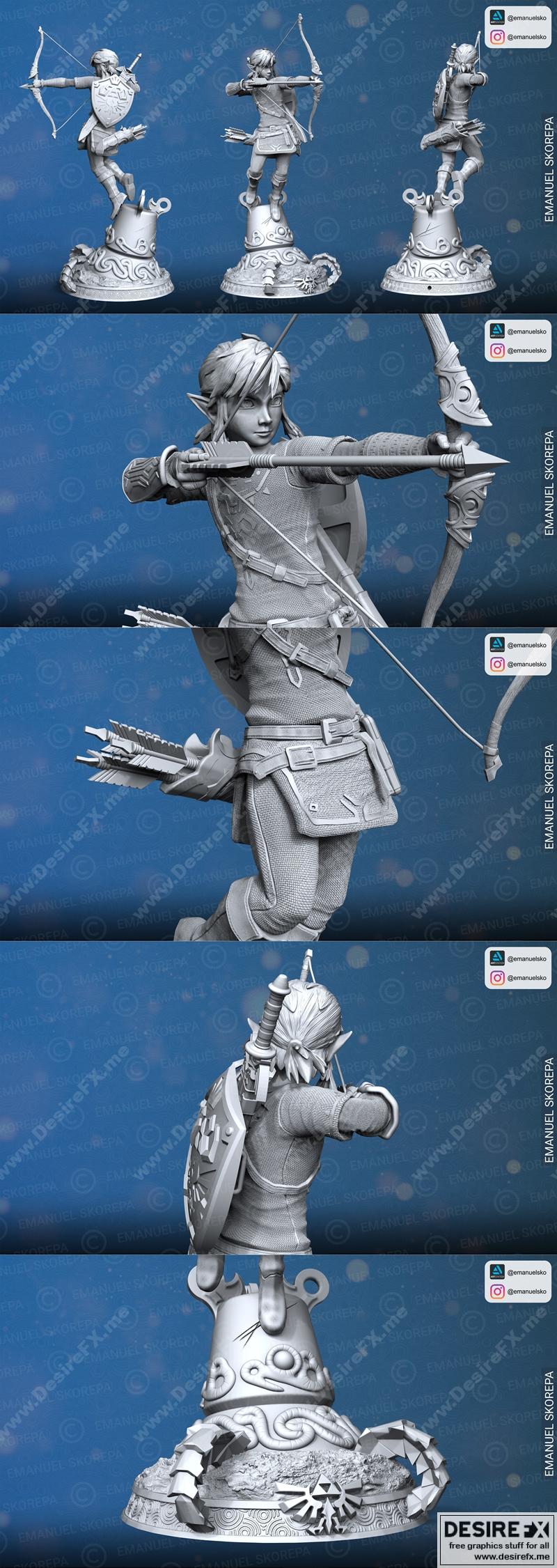 塞尔达传说：旷野之息 3D打印模型|Link The Legend of Zelda Breath Of The Wild – 3D Print Model STL