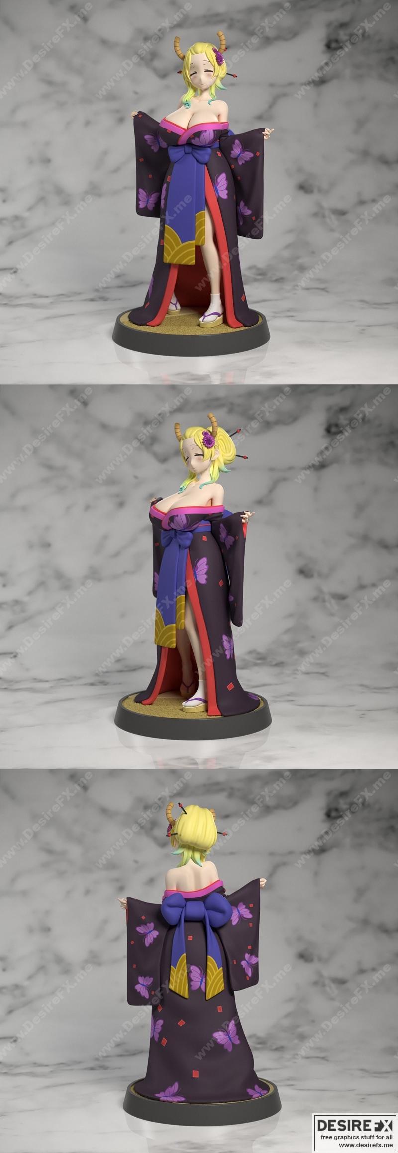 龙娘》露可娅 3D打印模型|Lucoa from Miss Kobayashis Dragon Maid – 3D Print Model STL