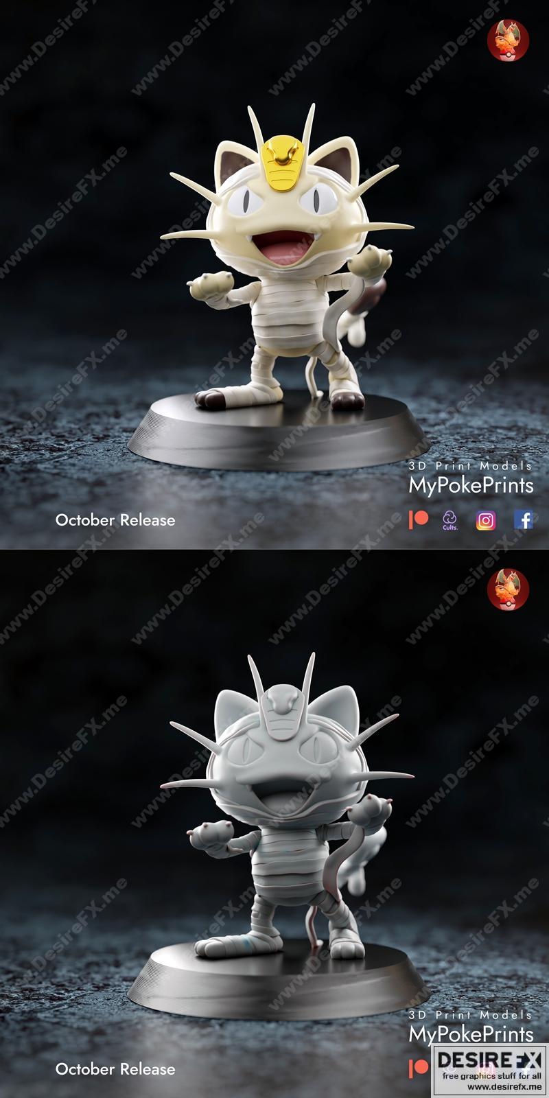 万圣节喵喵兽 3D打印模型|Halloween Meowth – 3D Print Model STL