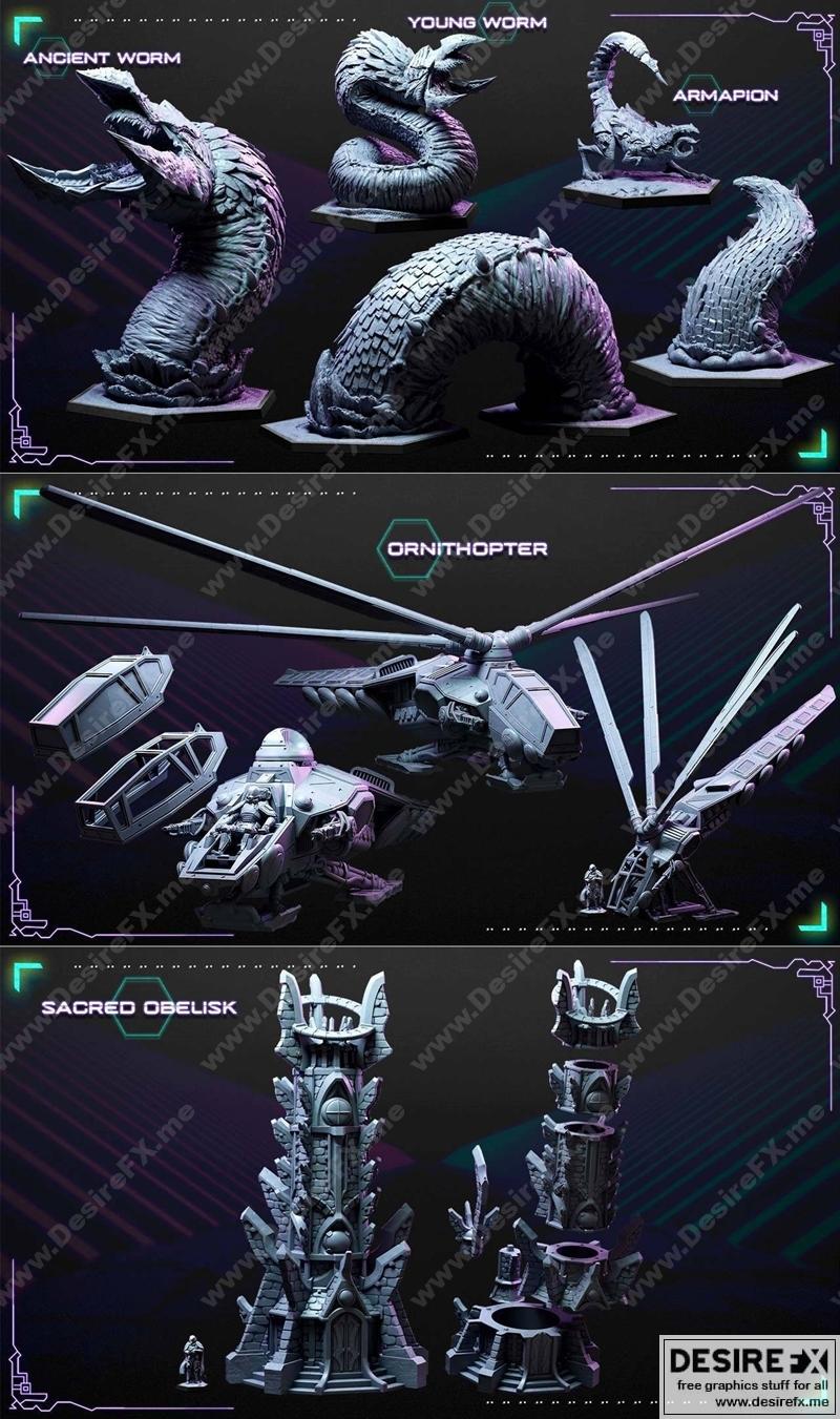 洛特工作室科幻迷你模型——卢特巴沙地三月2022款3D打印模型|Loot Studios Sci-fi Miniatures – Sandy Dunes of Lutba March 2022 – 3D Print Model STL