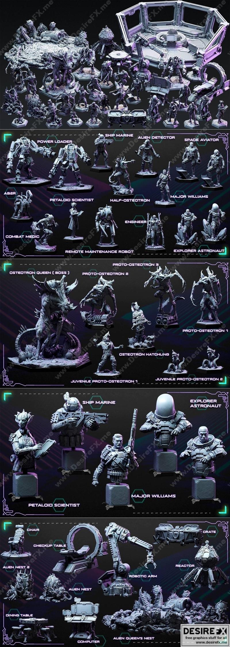 洛特工作室科幻迷你模型——太空撞击舰 2022年 3D打印模型 STL|Loot Studios Sci-fi Miniatures – Spacecraft Crasher February 2022 – 3D Print Model STL