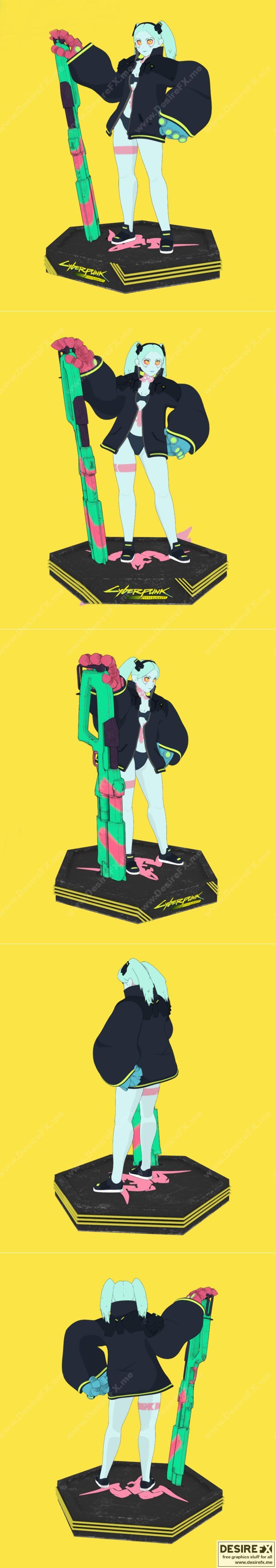 赛博朋克：边缘狂徒 3D打印模型|Rebecca – Cyberpunk Edgerunners – 3D Print Model STL