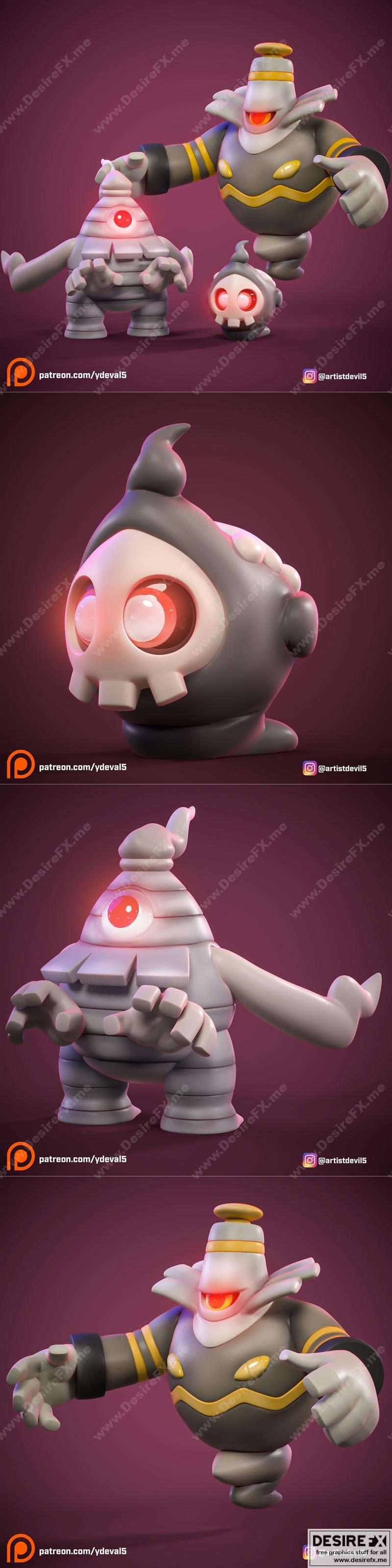 Duskull进化形态 3D打印模型|Duskull Evolutions – 3D Print Model STL