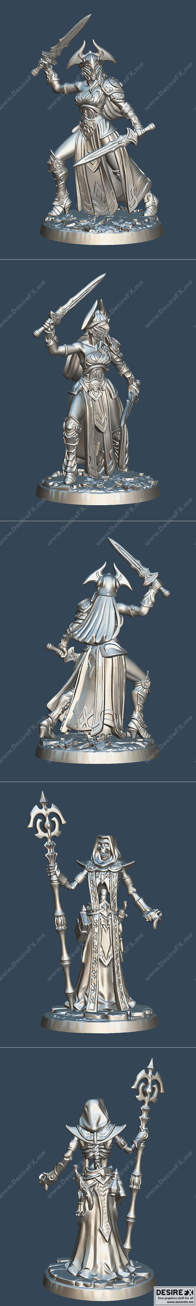 亚马逊之怒与不死法师 3D打印模型|Amazon Fury and Undead Sorcerer – 3D Print Model STL