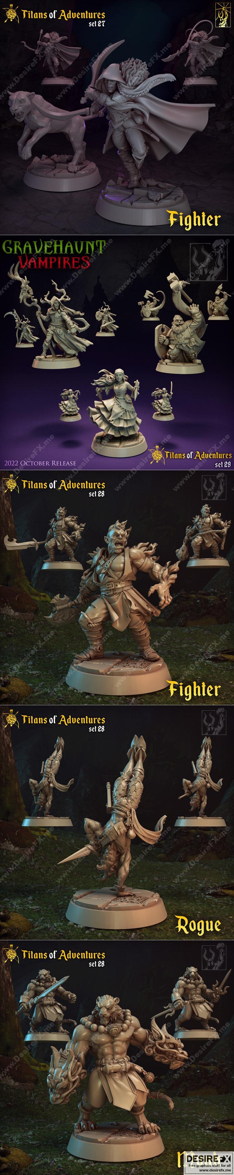 冒险之王3D打印模型套装27-29|RPG Titans of Adventure Set 27-29 – 3D Print Model STL