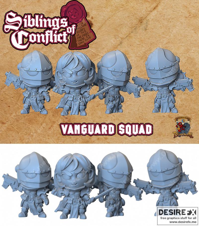 冲突双胞胎——先锋小队3D打印模型|Capsule Chibi – Siblings of Conflict – Vanguard Squad – 3D Print Model