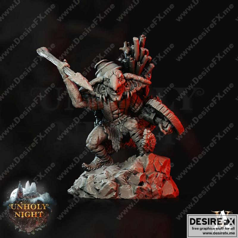 贪婪之灵与长矛——3D打印模型|Goblin With Spear – 3D Print Model