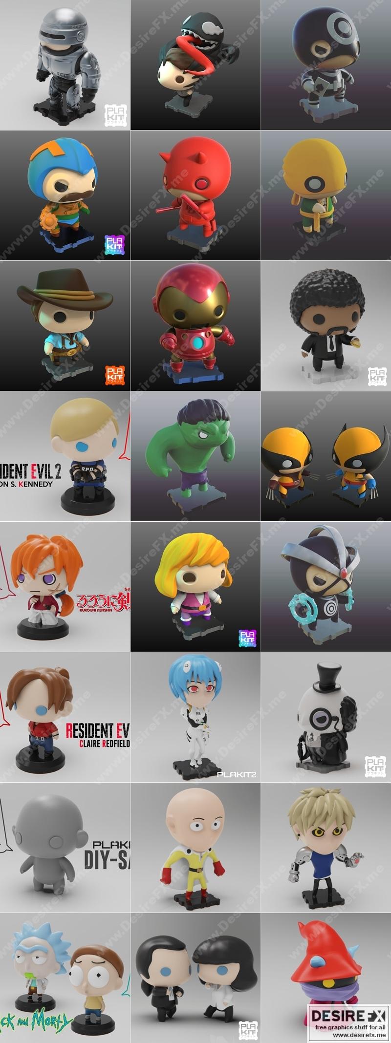 Funko 3D打印模型包：经典动漫游戏角色立体模型集|Funkos Pack – 3D Print Model STL