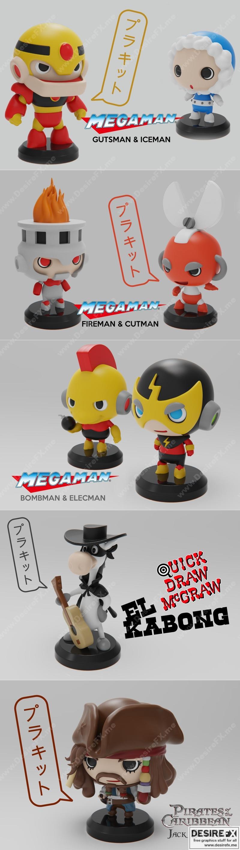 Funko 3D打印模型包：经典动漫游戏角色立体模型集|Funkos Pack – 3D Print Model STL