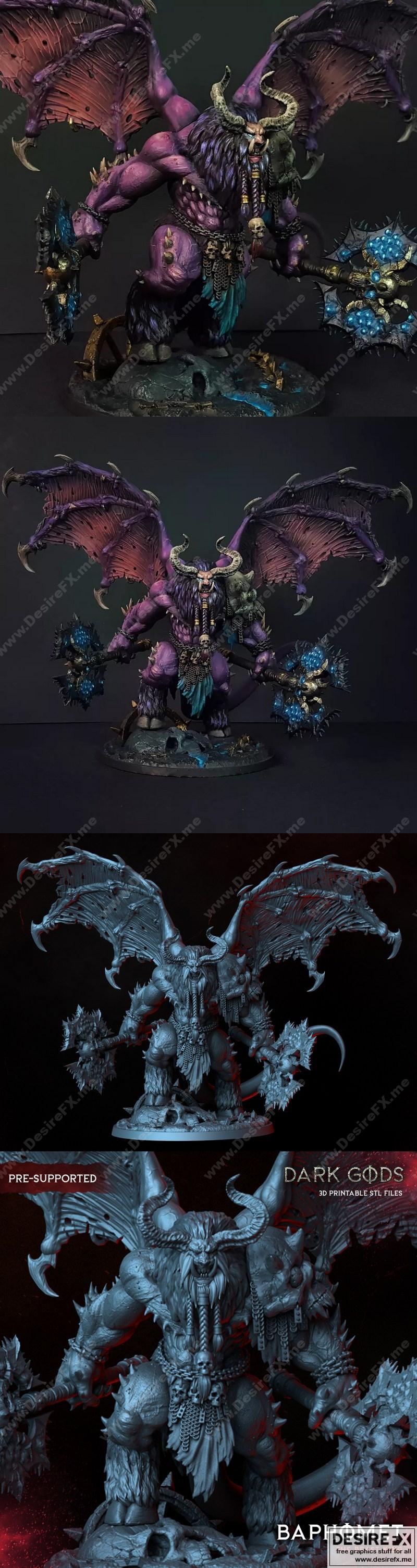 暗神：巴菲特 Beast King 3D打印模型|Dark Gods – Baphomet the Beast King – 3D Print Model