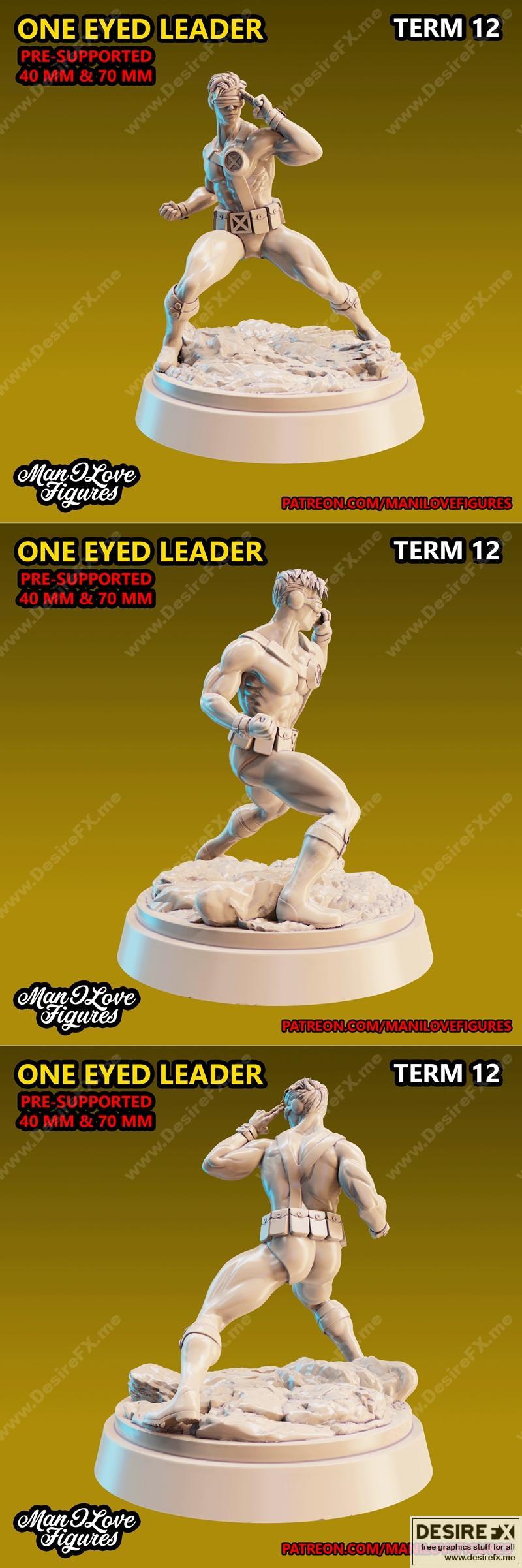 3D打印模型：眼罩领袖 Cyclops（单眼领袖）|Man – Love Figures – Cyclops (One Eyed Leader) – 3D Print Model STL