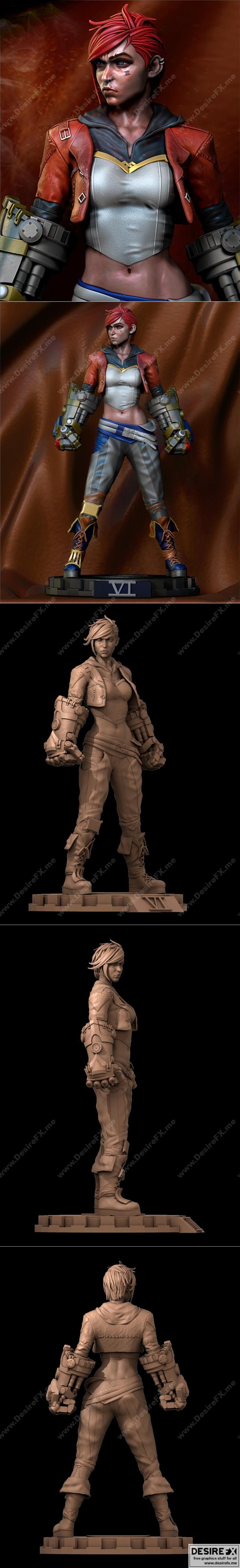 英雄联盟3D打印模型：Ca的雕塑作品——薇恩|Vi Sculpture from League of Legends by Ca 3d art – 3D Print Model STL