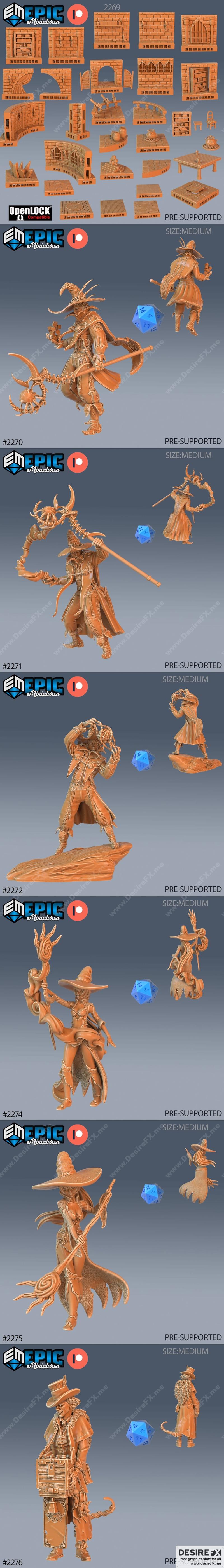 奇幻洞穴套装与魔法巫师收藏 3D打印模型 STL|Epic Miniatures – Arcane Dungeon Set and Magic – Wizard Collection – 3D Print Model STL