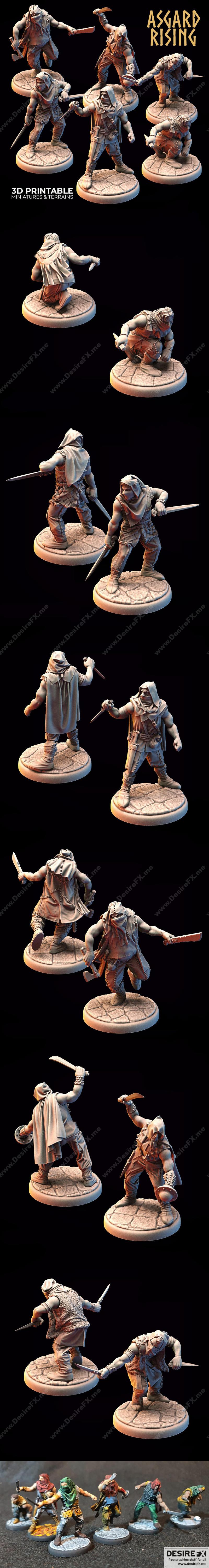 诸神黄昏——掠夺者游侠战团 3D打印模型|Asgard Rising – Bandit Rogues Warband Modular – 3D Print Model