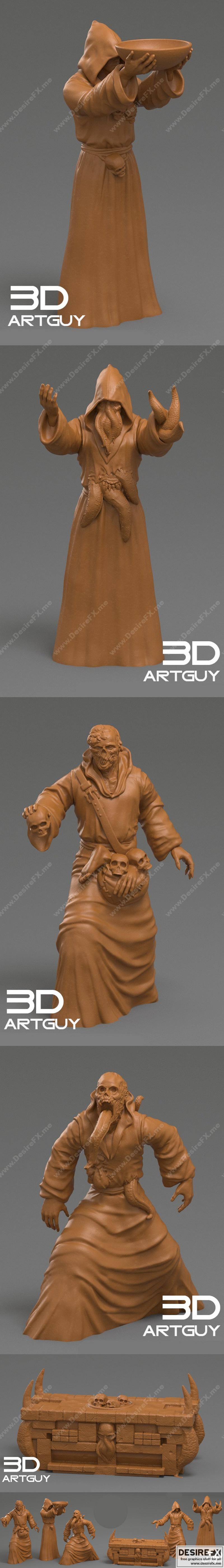 邪教恐怖主题3D打印模型套装|Cultist Horror Pack – 3D Print Model