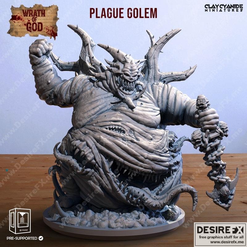 泥灰之疫——灾疫石像怪 3D打印模型|Clay Cyanide – Plague Golem – 3D Print Model