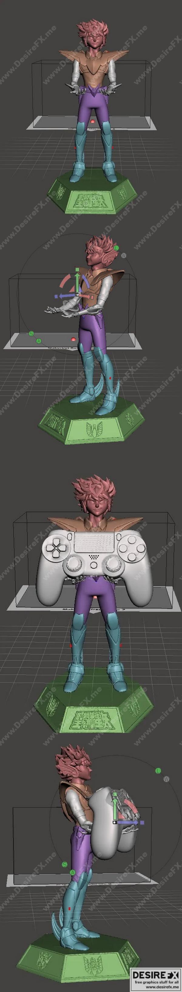 圣斗士星矢 佩加索斯 3D打印模型|Saint Seiya Pegasus Phone and Joystick Holder – 3D Print Model