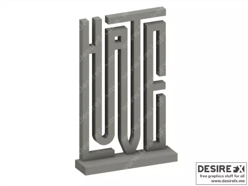 爱与恨 3D打印模型 STL|Love – Hate – 3D Print Model STL