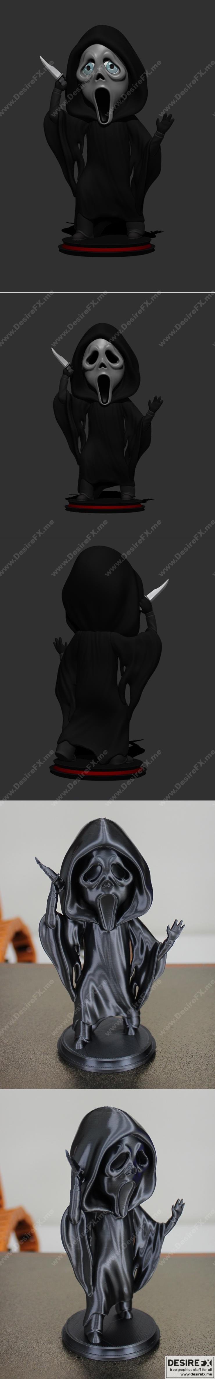 小头怪——鬼脸——3D打印模型|Little Big Head – Ghostface – 3D Print Model STL