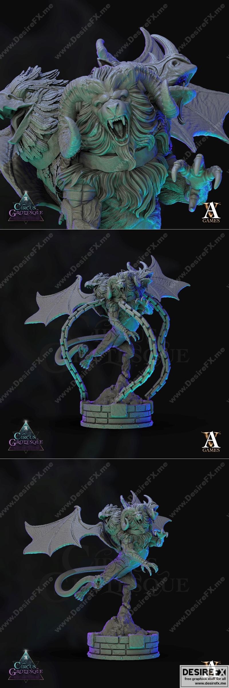 Archvillain Games《皇家奇美拉》3D打印模型|Archvillain Games – Circus Grotesque – Royal Chimera – 3D Print Model STL