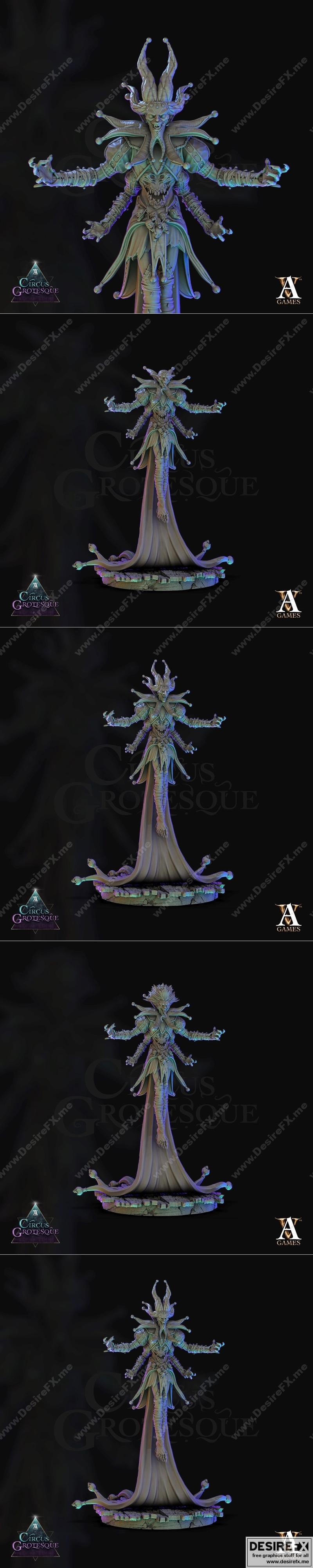 Archvillain Games《怪诞马戏团》格勒因神 3D打印模型|Archvillain Games – Circus Grotesque – The Grinning God – 3D Print Model STL