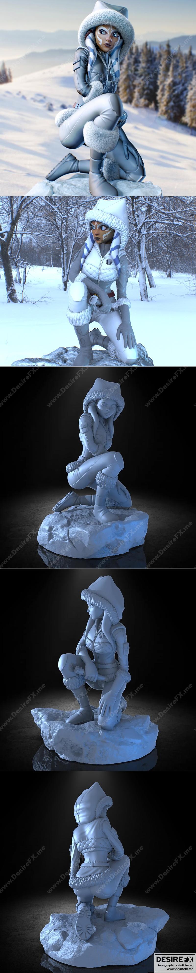 阿斯卡·塔诺冬季主题3D打印模型|Ahsoka Tano Winter – 3D Print Model STL