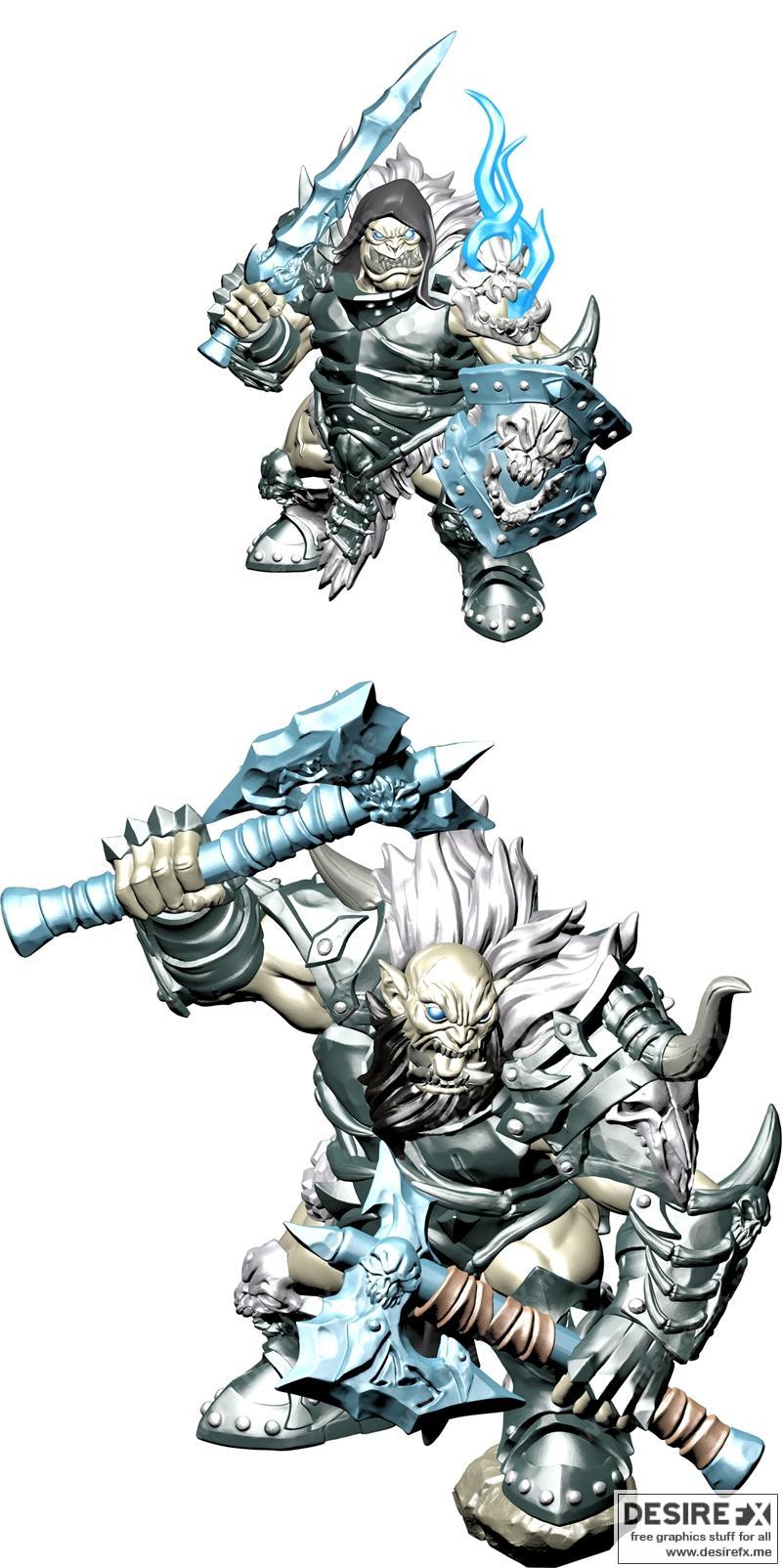 Ogre剑与Ogre斧 —— 3D打印模型|Ogre Sword and Ogre Axe – 3D Print Model STL