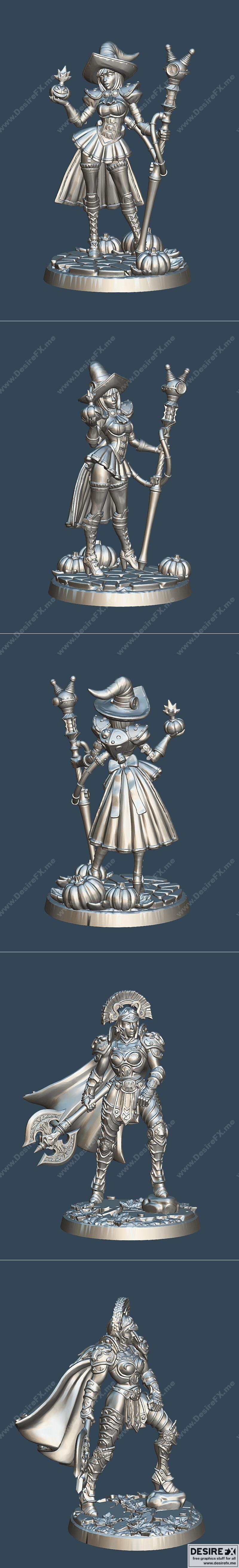 魔技女巫与战神之女 3D打印模型|Magitek Witch and Daughter of Ares – 3D Print Model STL