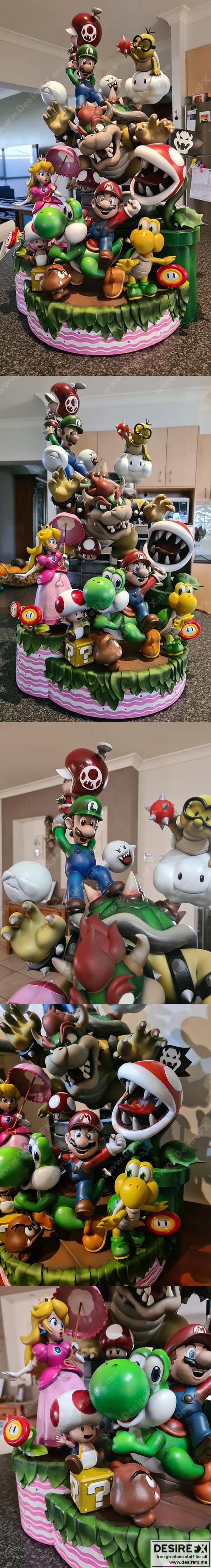 迪奥拉姆3D打印模型：马里奥系列全部角色|Mario All Characters Diorama – 3D Print Model