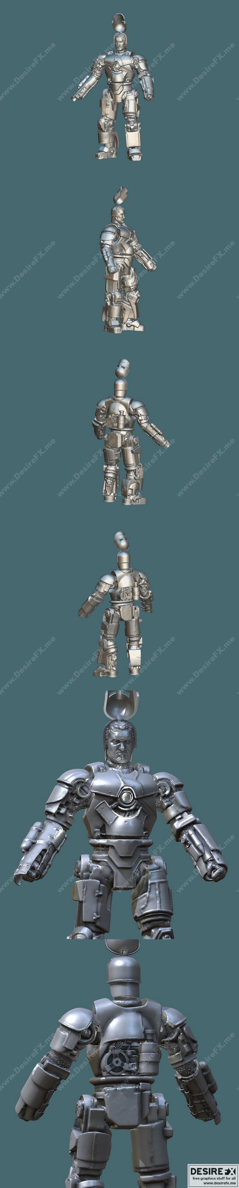 钢铁侠Mark I 可动3D打印模型|Iron-Man Mark I Articulated – 3D Print Model