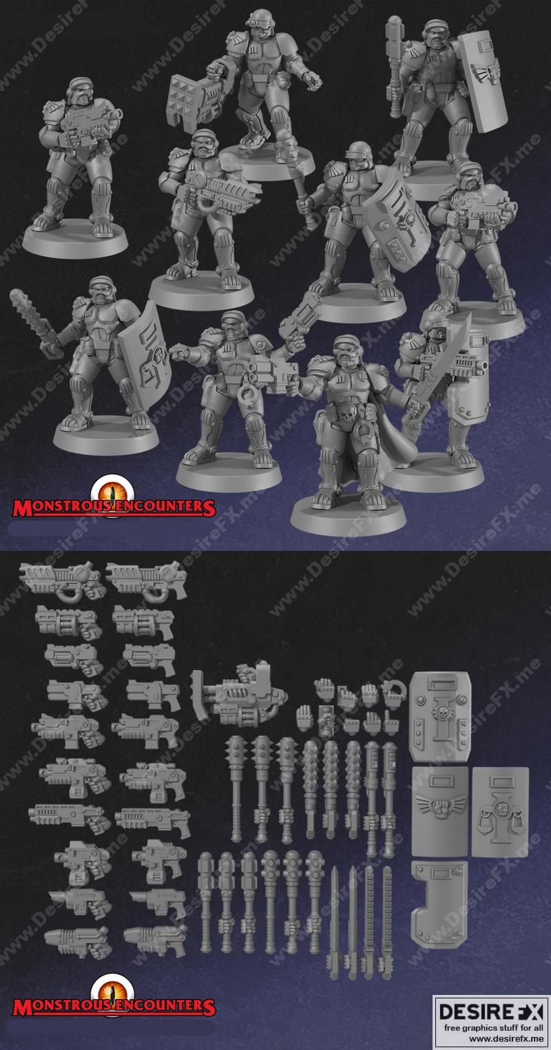 帝国仲裁者——冲击小队——3D打印模型|Imperial Arbiters – Shock Team – 3D Print Model