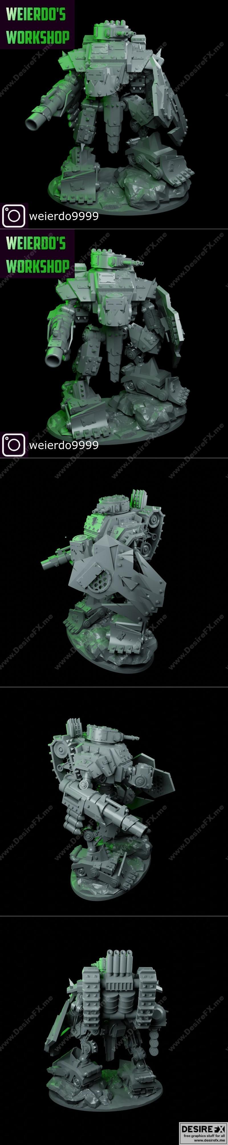 Ork Questoris骑士 3D打印模型|Ork Questoris Knight – 3D Print Model STL