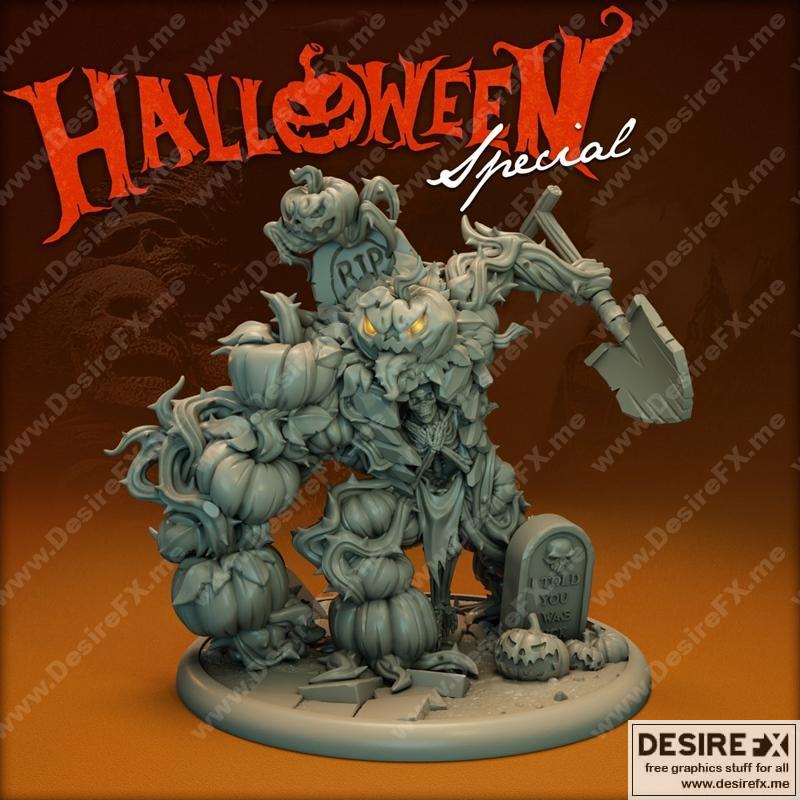 泰坦锻造·万圣节南瓜怪兽·3D打印模型|Titan Forge – Halloween Pumpkin Golem – 3D Print Model STL