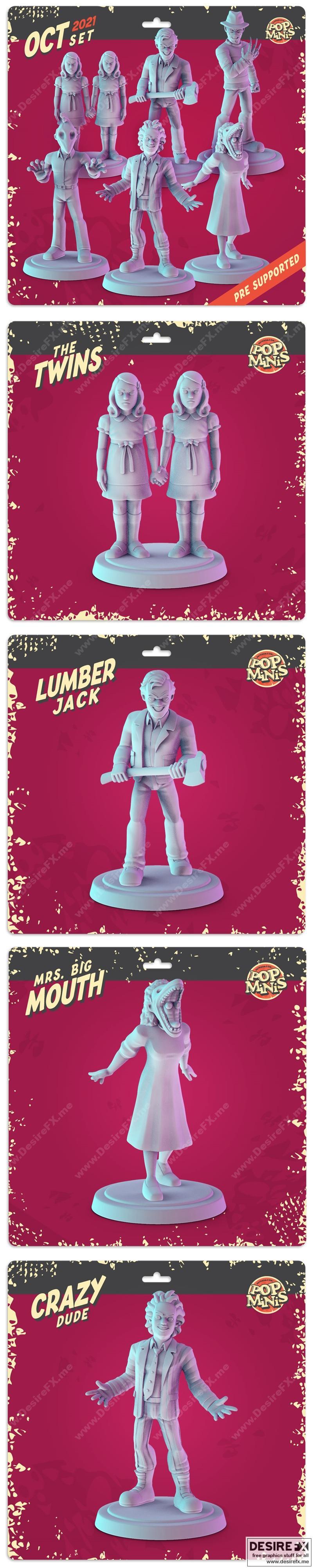 Pop Minis - 万圣节2021 - 3D打印模型|Pop Minis – Halloween October 2021 – 3D Print Model STL