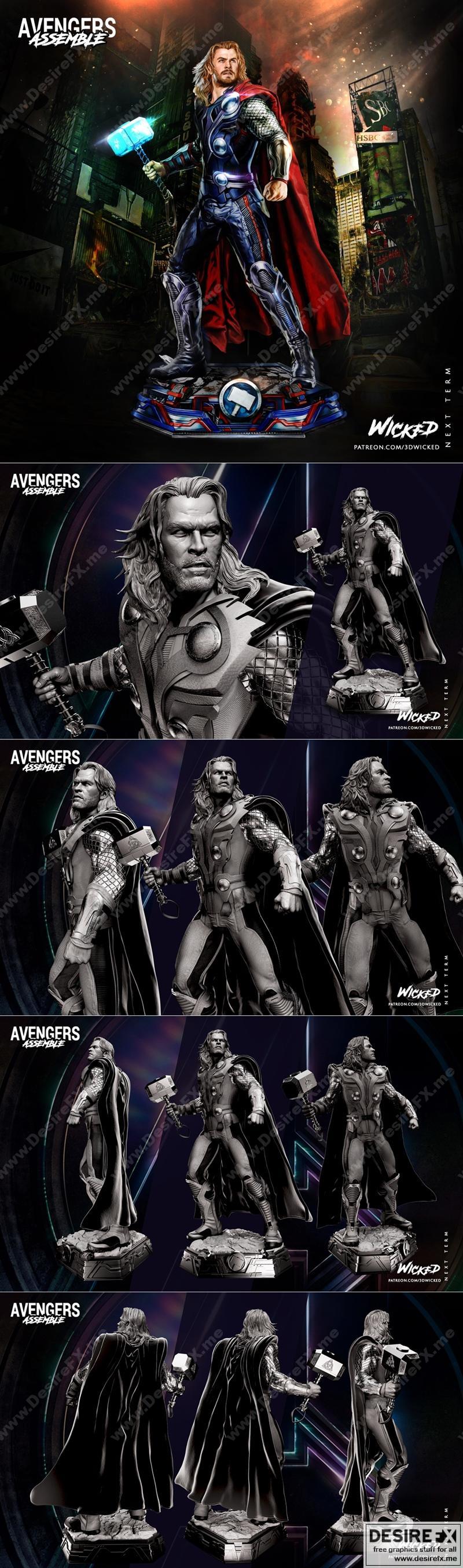 邪恶之神——雷神3D打印模型|Wicked – Thor Statue – 3D Print Model STL