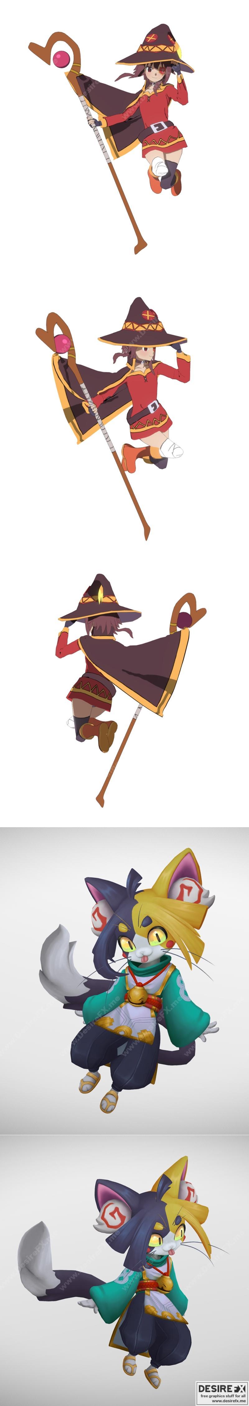 梅格umin 3D打印模型|Megumin – Konosuba and Mitra – 3D Print Model STL