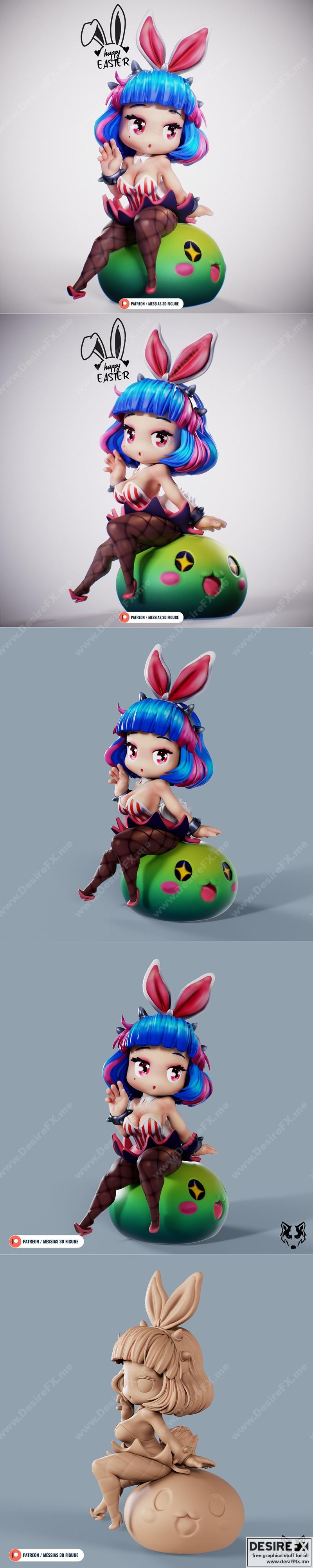 《马里奥世界兔女孩3D打印模型》|Bunny Girl Maple Story – 3D Print Model STL