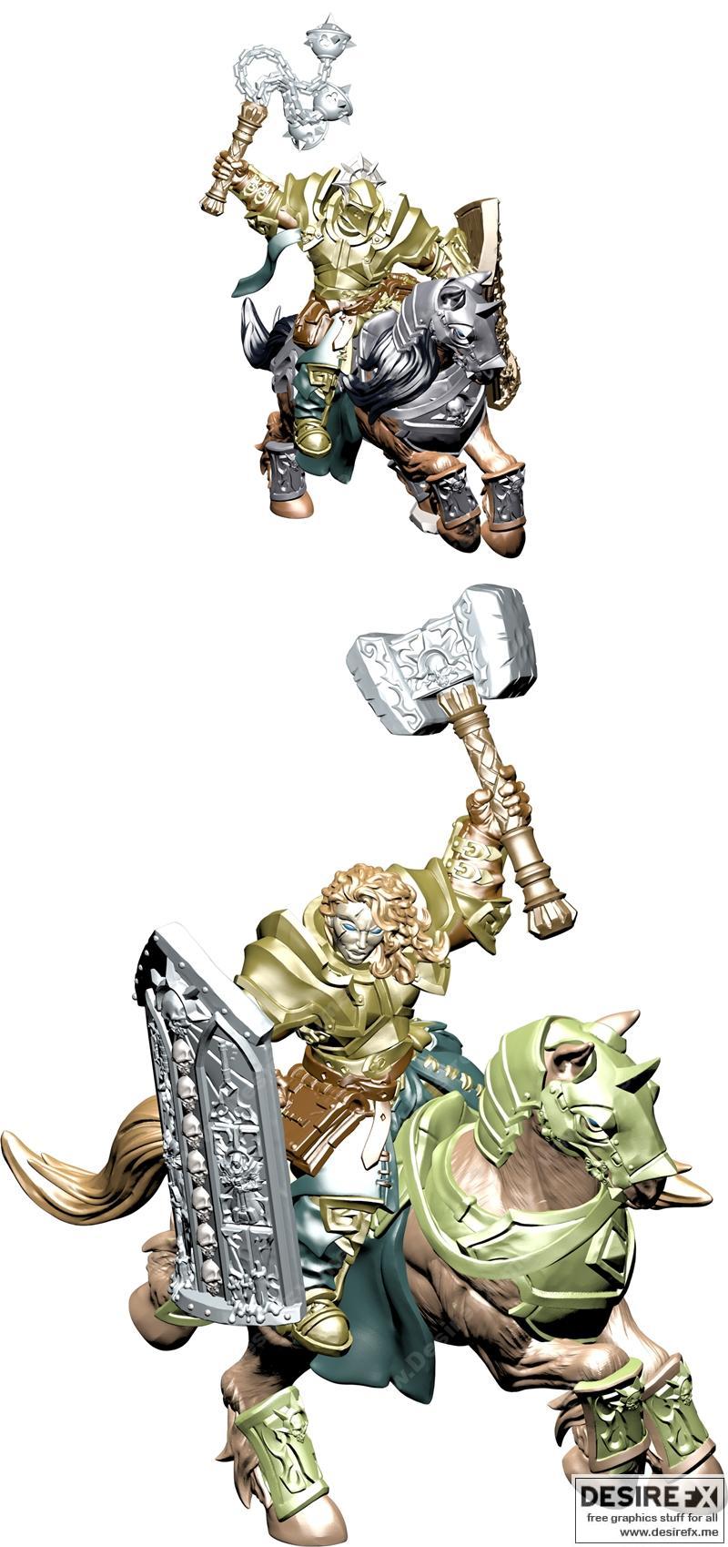 骑战之锤与骑战之锤3D打印模型|Cavalry Flail and Cavalry Hammer – 3D Print Model STL