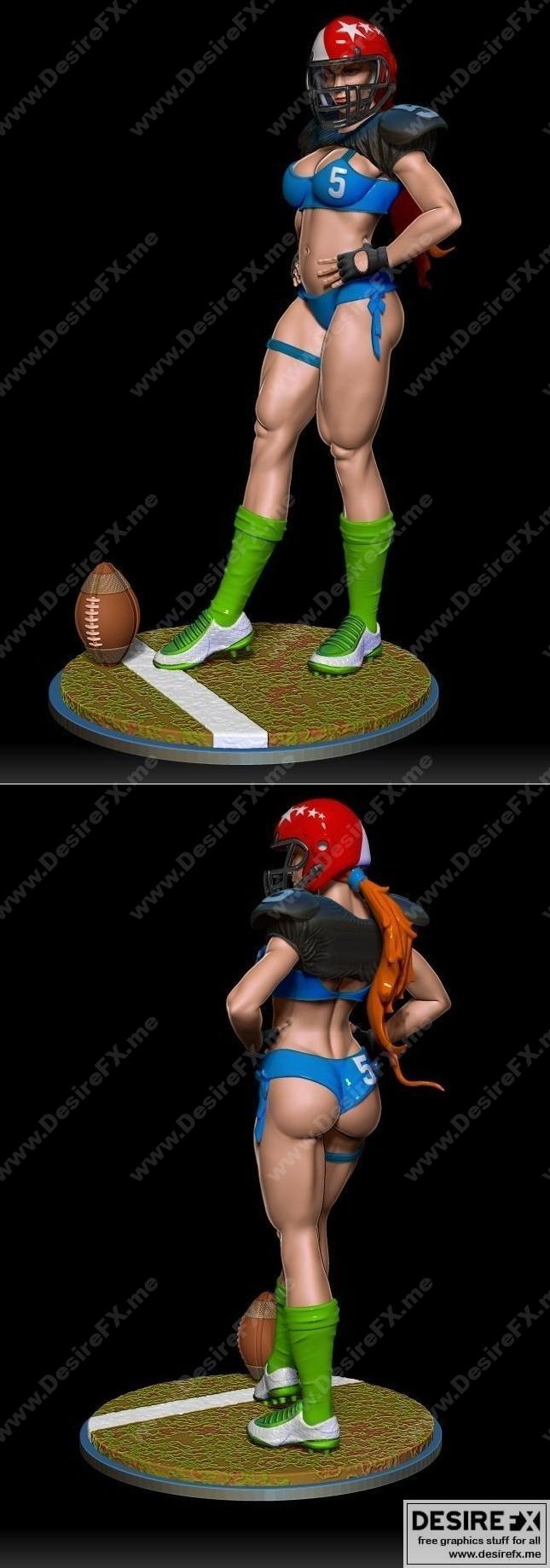 足球少女 3D打印模型|Football Girls – 3D Print Model STL