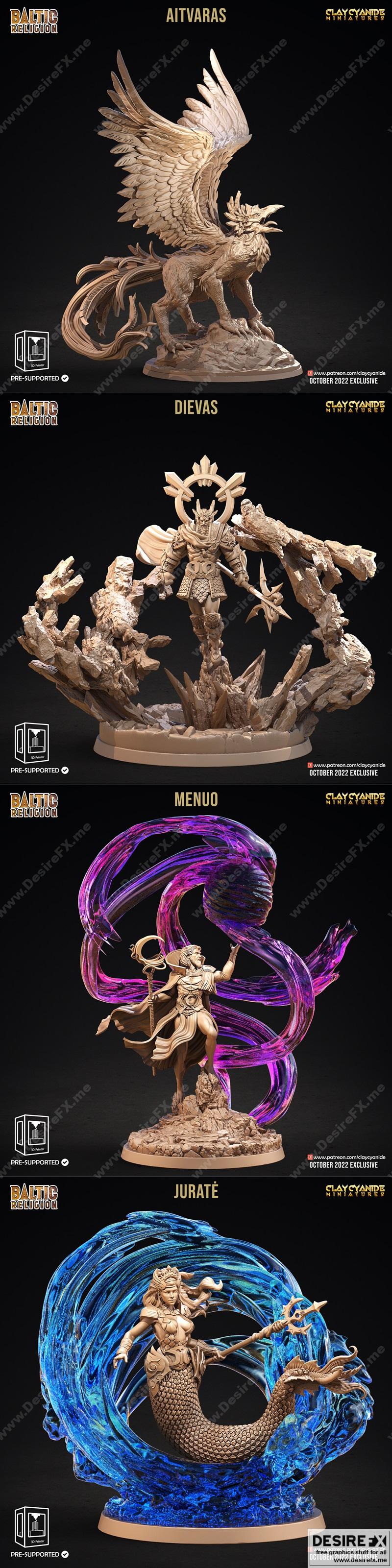 Baltic神话迷你模型 3D打印 STL|Clay Cyanide Miniatures – Baltic Mythology – 3D Print Model STL