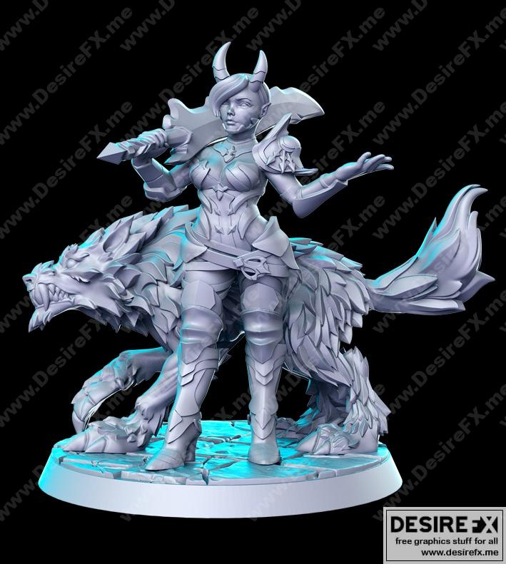 影幽（女恶魔裔刺客）3D打印模型|Shaduuna (Female Tiefling Assassin) – 3D Print Model