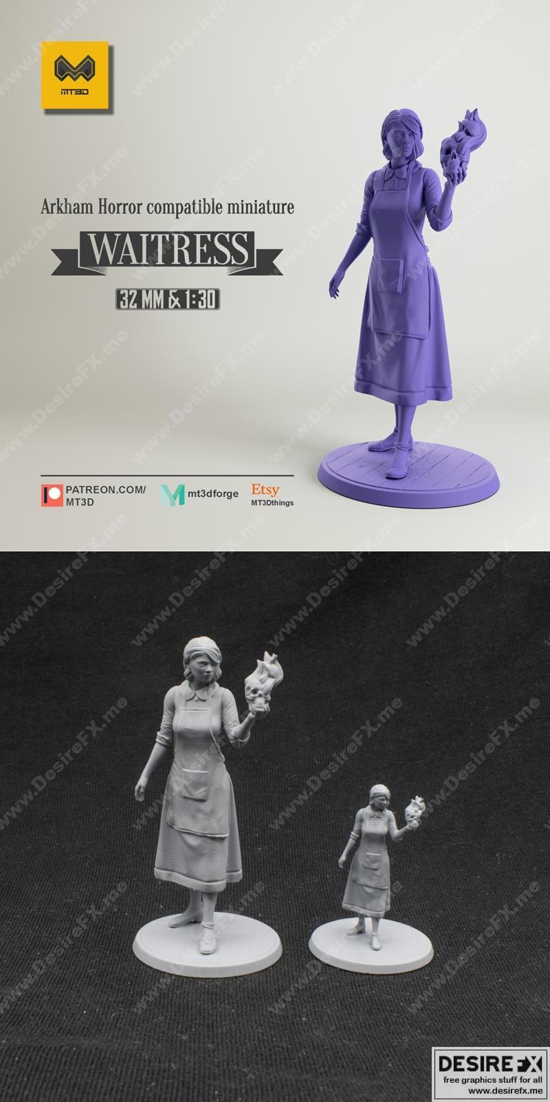 MT3D Forge - 等待者 - 3D打印模型|MT3D Forge – Waitress – 3D Print Model STL